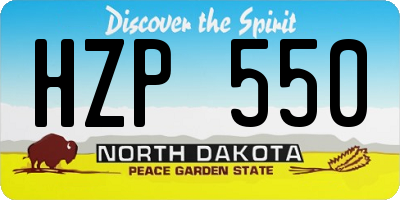 ND license plate HZP550