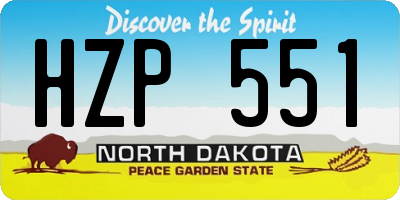 ND license plate HZP551