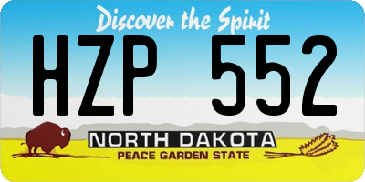 ND license plate HZP552
