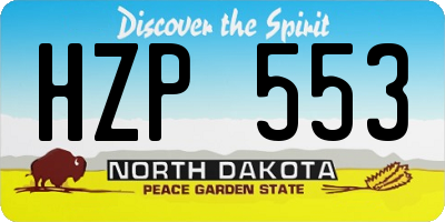 ND license plate HZP553