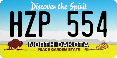 ND license plate HZP554