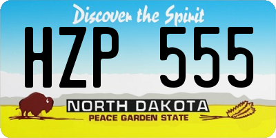 ND license plate HZP555