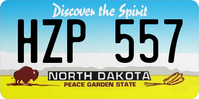 ND license plate HZP557