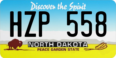 ND license plate HZP558