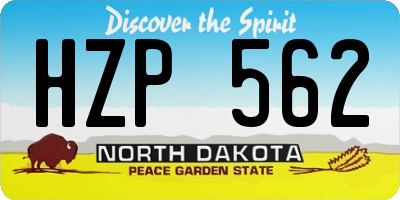 ND license plate HZP562