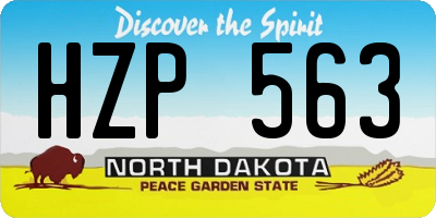 ND license plate HZP563