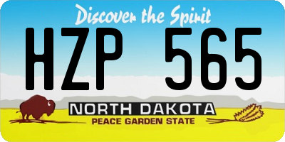 ND license plate HZP565