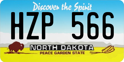 ND license plate HZP566