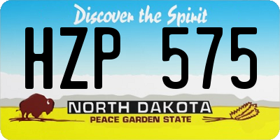 ND license plate HZP575