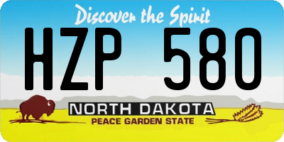 ND license plate HZP580