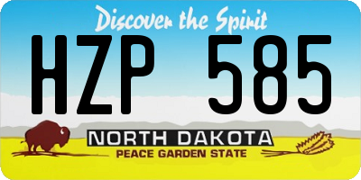 ND license plate HZP585