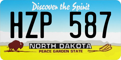 ND license plate HZP587