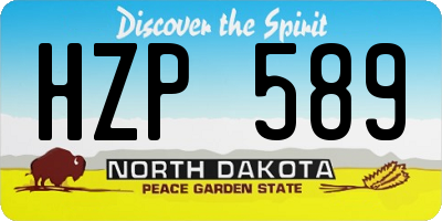 ND license plate HZP589
