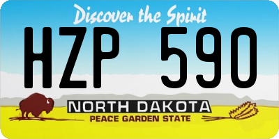 ND license plate HZP590