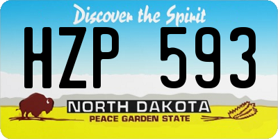 ND license plate HZP593
