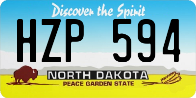 ND license plate HZP594