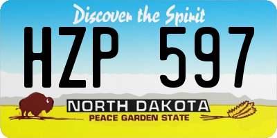 ND license plate HZP597