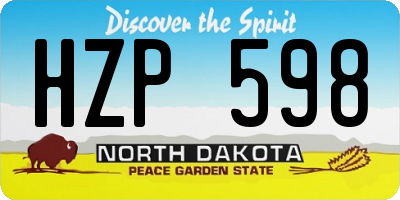 ND license plate HZP598