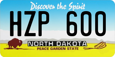 ND license plate HZP600