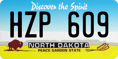 ND license plate HZP609