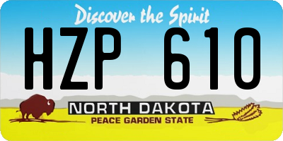 ND license plate HZP610