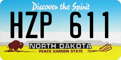 ND license plate HZP611