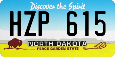ND license plate HZP615