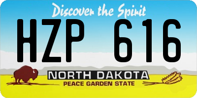ND license plate HZP616