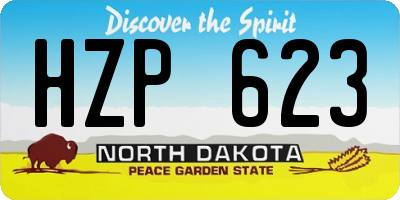 ND license plate HZP623