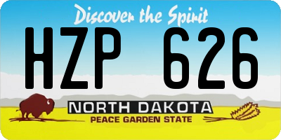 ND license plate HZP626