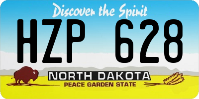 ND license plate HZP628