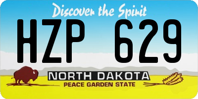 ND license plate HZP629