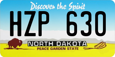 ND license plate HZP630