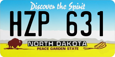 ND license plate HZP631