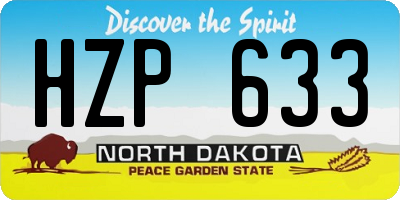 ND license plate HZP633