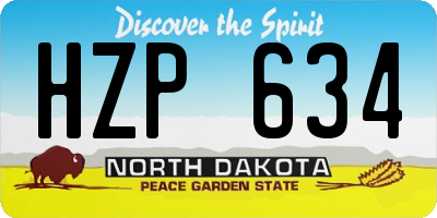 ND license plate HZP634