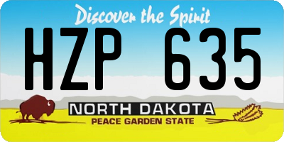 ND license plate HZP635