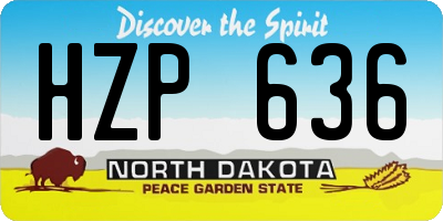 ND license plate HZP636