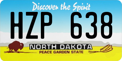 ND license plate HZP638