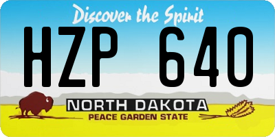 ND license plate HZP640