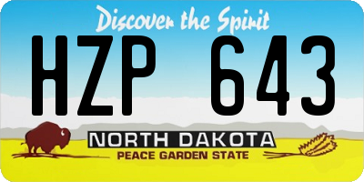 ND license plate HZP643