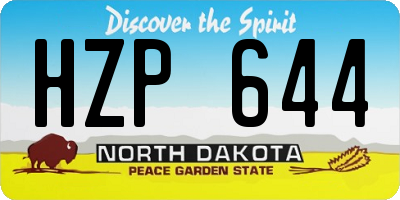 ND license plate HZP644