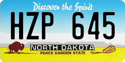 ND license plate HZP645