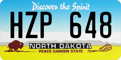 ND license plate HZP648