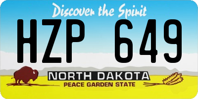 ND license plate HZP649