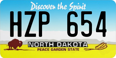 ND license plate HZP654