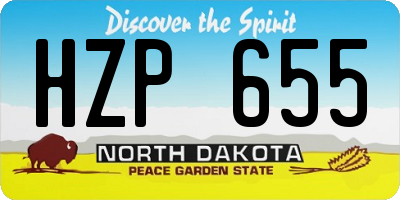 ND license plate HZP655