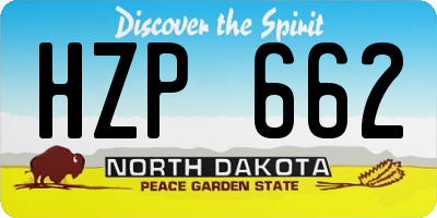 ND license plate HZP662