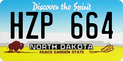 ND license plate HZP664