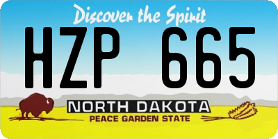 ND license plate HZP665